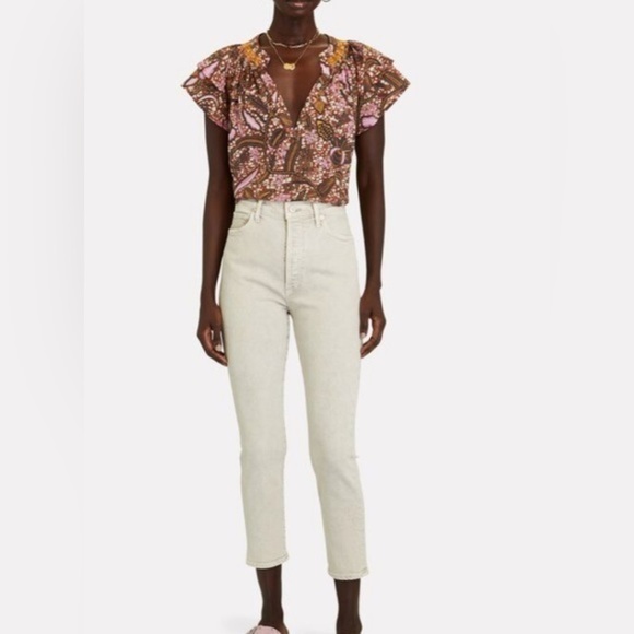 Citizens of Humanity Olivia‎ Crop High Rise Slim Jeans Women’s Size 26 Beige - Picture 1 of 12